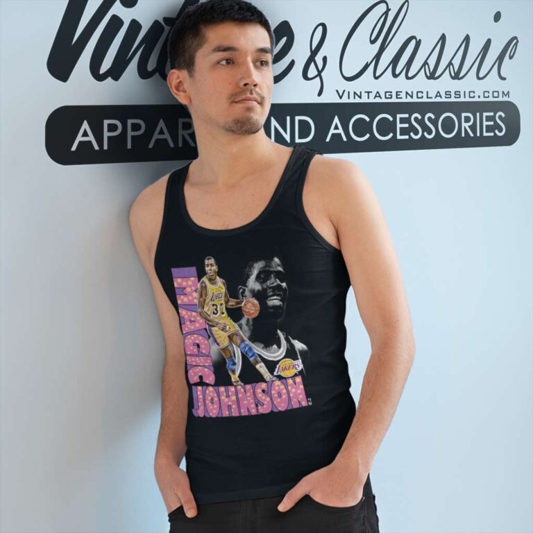 Magic Johnson Los Angeles Lakers Basketball Tank Top Racerback Magic Johnson Los Angeles Lakers Basketball Tank Top Racerback
