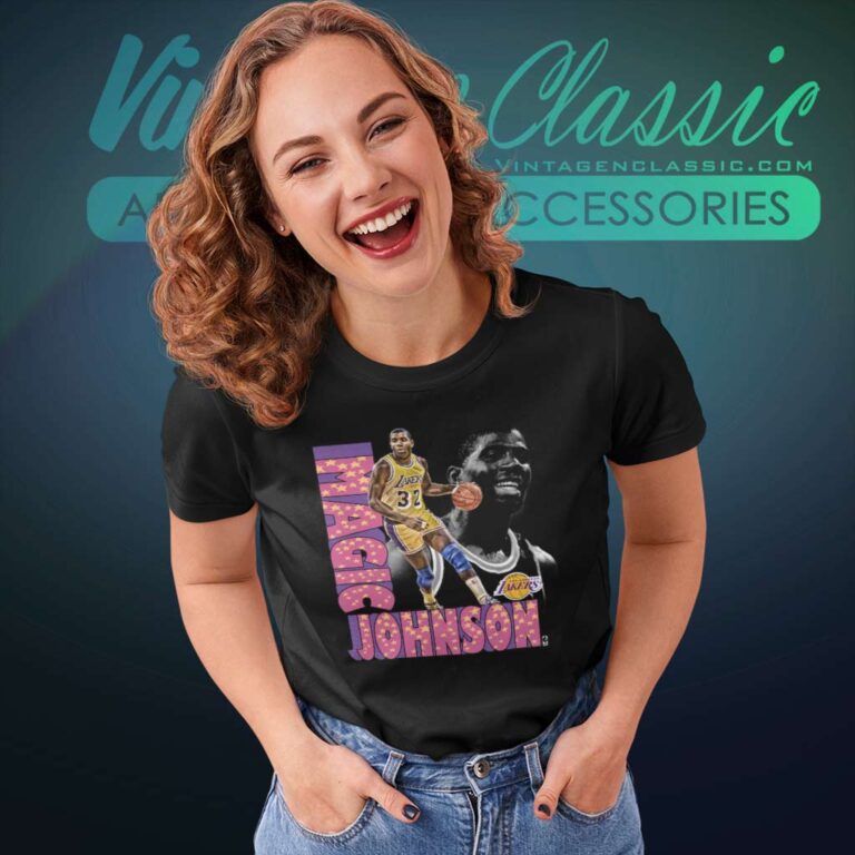 Magic Johnson Los Angeles Lakers Basketball Women TShirt Magic Johnson Los Angeles Lakers Basketball Women TShirt