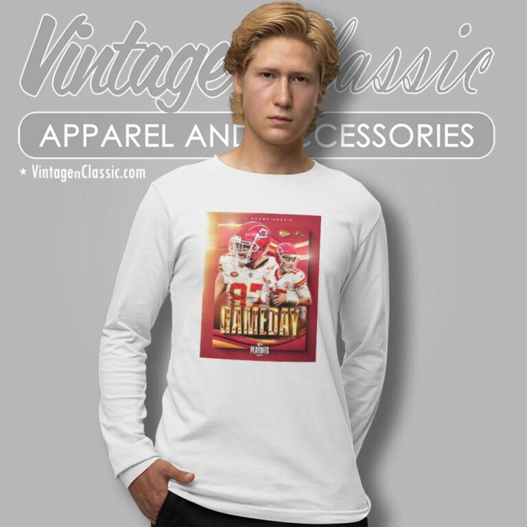 Mahomes Kelce Chiefs Afc Championship Games Long Sleeve Tee Mahomes Kelce Chiefs Afc Championship Games Long Sleeve Tee
