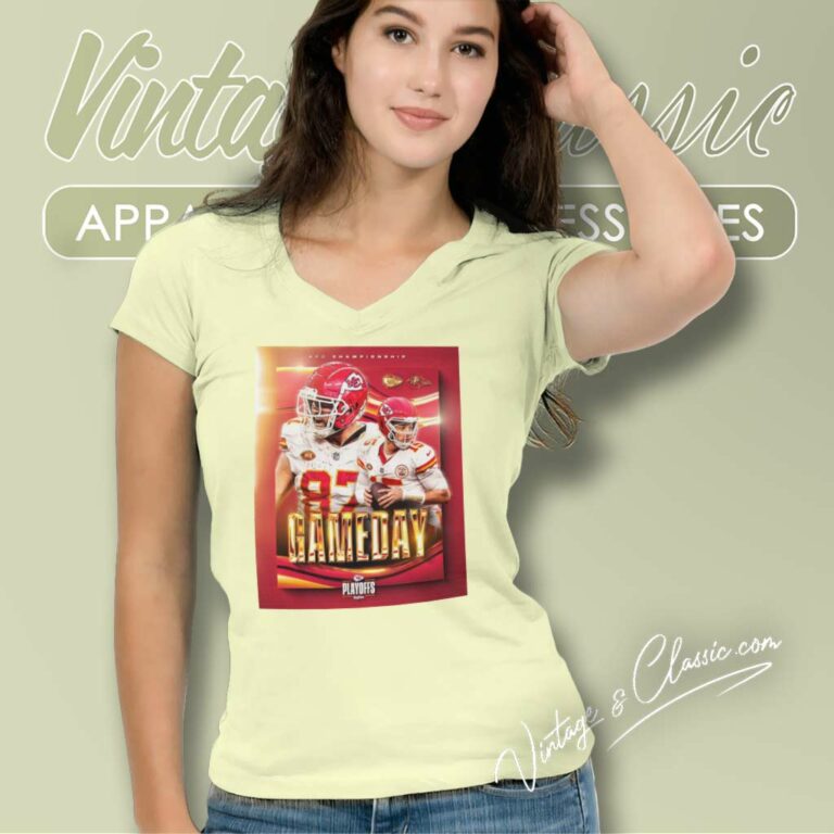 Mahomes Kelce Chiefs Afc Championship Games V Neck TShirt Mahomes Kelce Chiefs Afc Championship Games V Neck TShirt