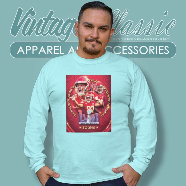 Mahomes Kelce Chiefs Super Bowl Lviii Bound Long Sleeve Tee Mahomes Kelce Chiefs Super Bowl Lviii Bound Long Sleeve Tee