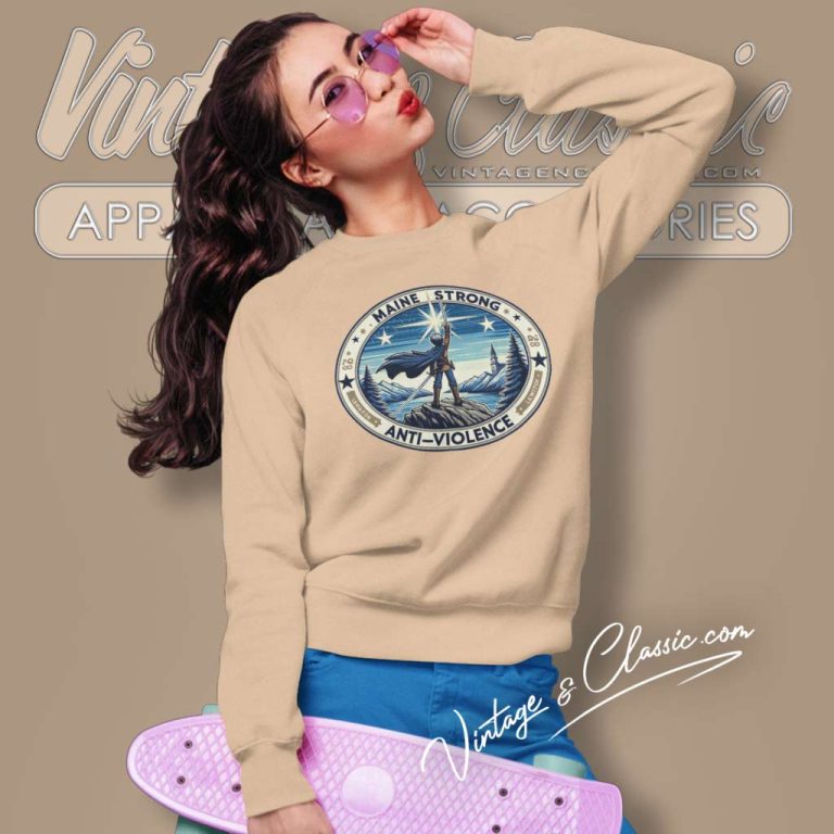 Maine Strong Warrior Anime Style Sweatshirt Maine Strong Warrior Anime Style Sweatshirt
