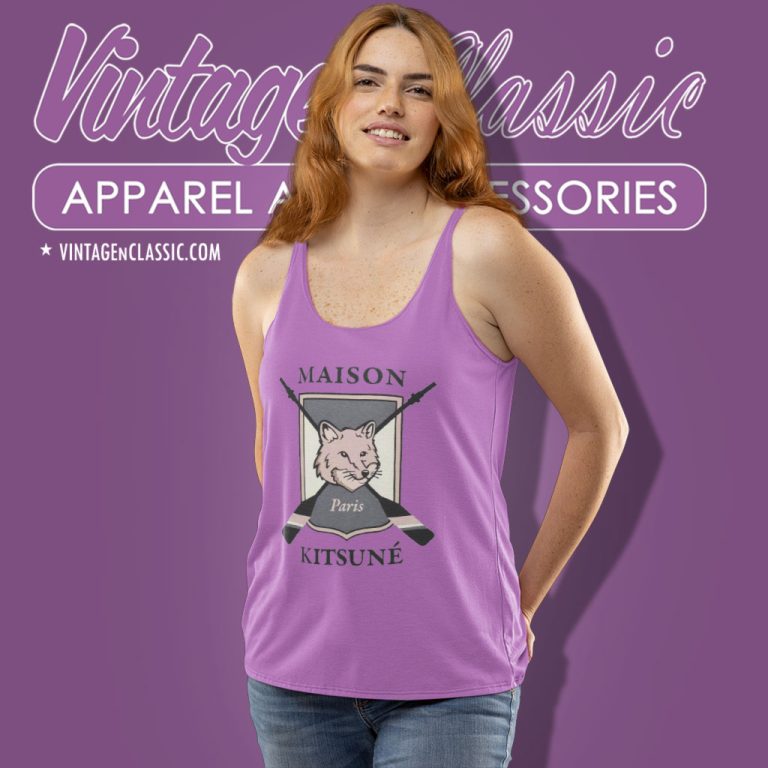 Maison Kitsune College Fox Tank Top Racerback Maison Kitsune College Fox Tank Top Racerback
