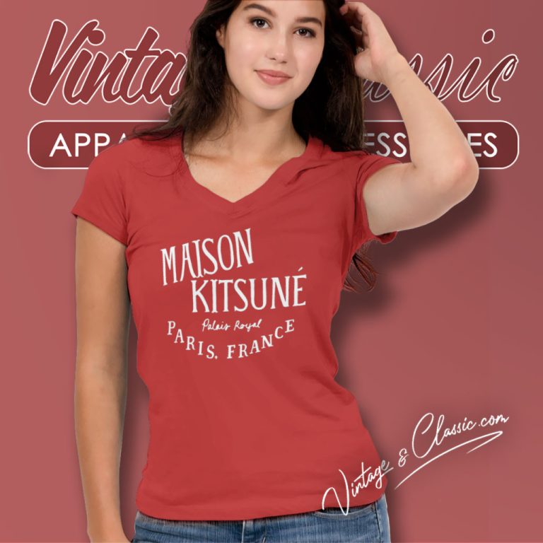 Maison Kitsune Palais Royal V Neck TShirt Maison Kitsune Palais Royal V Neck TShirt