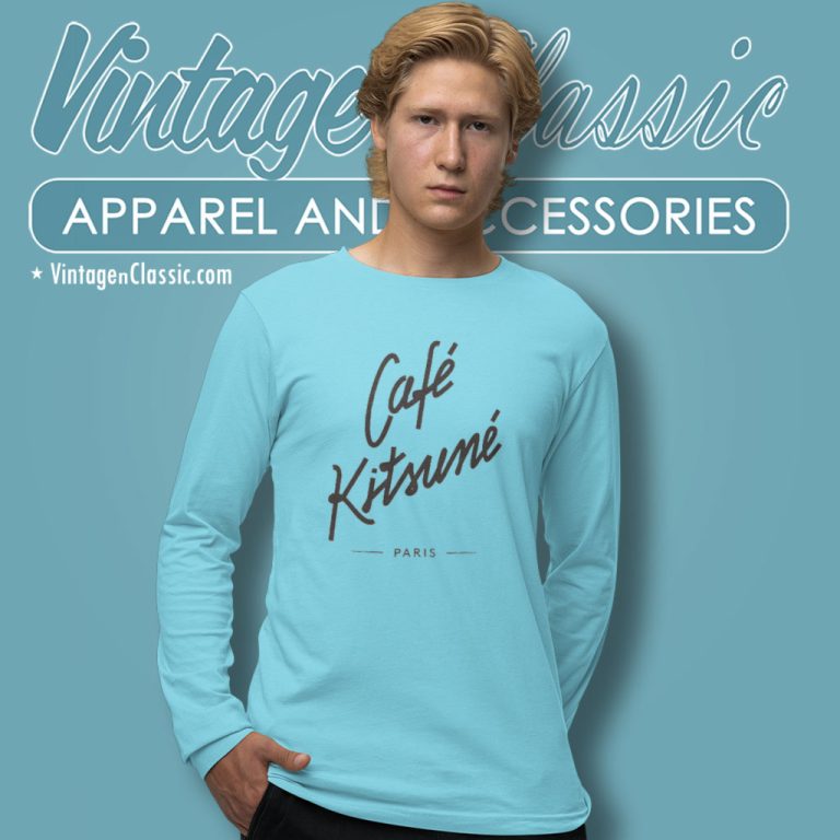Maison Kitsune Shirt Cafe Kitsune Long Sleeve Tee Maison Kitsune Shirt Cafe Kitsune Long Sleeve Tee