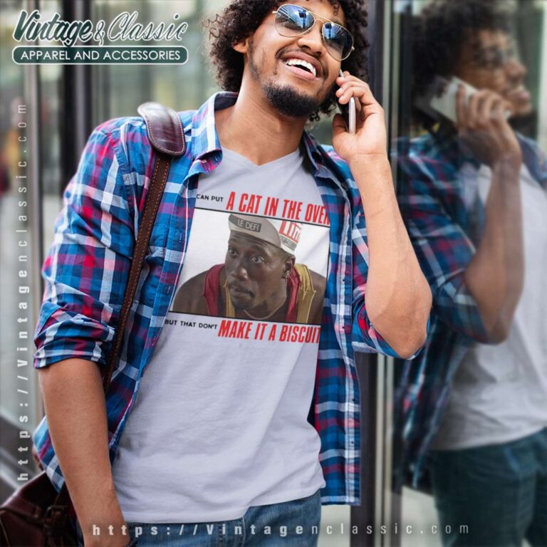 Make It A Biscuit Deane White Men Cant Jump V Neck TShirt Make It A Biscuit Deane White Men Cant Jump V Neck TShirt