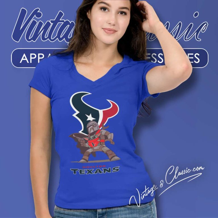 Mandalorian Baby Yoda Houston Texans V Neck TShirt Mandalorian Baby Yoda Houston Texans V Neck TShirt