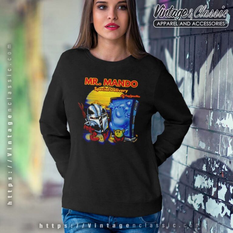 Mandalorian Mr Mando Special Delivery Sweatshirt Mandalorian Mr Mando Special Delivery Sweatshirt
