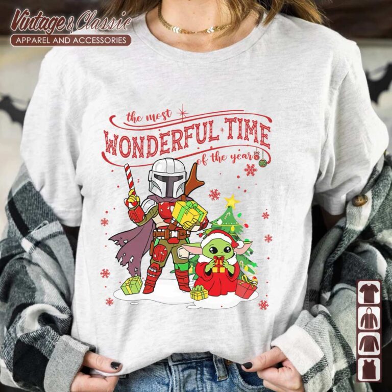 Mandalorian and Baby Yoda Christmas shirt Its The Most Wonderful Time Of The Years Mandalorian and Baby Yoda Christmas shirt Its The Most Wonderful Time Of The Years