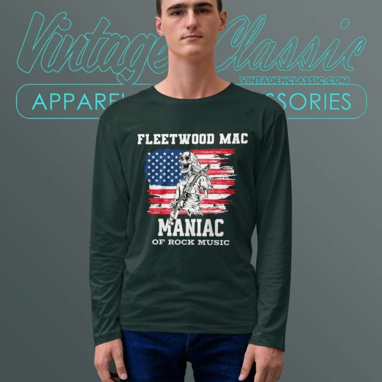 Maniac Of Rock Music Fleetwood Mac Usa Flag Long Sleeve Tee Maniac Of Rock Music Fleetwood Mac Usa Flag Long Sleeve Tee