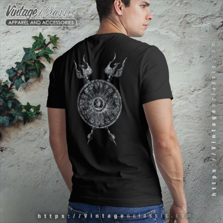 Manowar Shield Vintage Backside T Shirt Manowar Shield Vintage Backside T Shirt