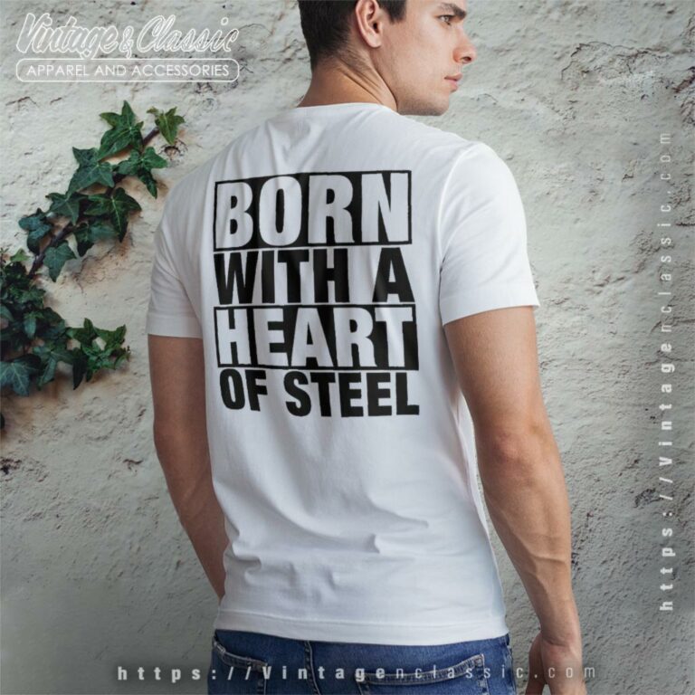 Manowar Shirt Born With A Heart Of Steel Backside T Shirt Manowar Shirt Born With A Heart Of Steel Backside T Shirt