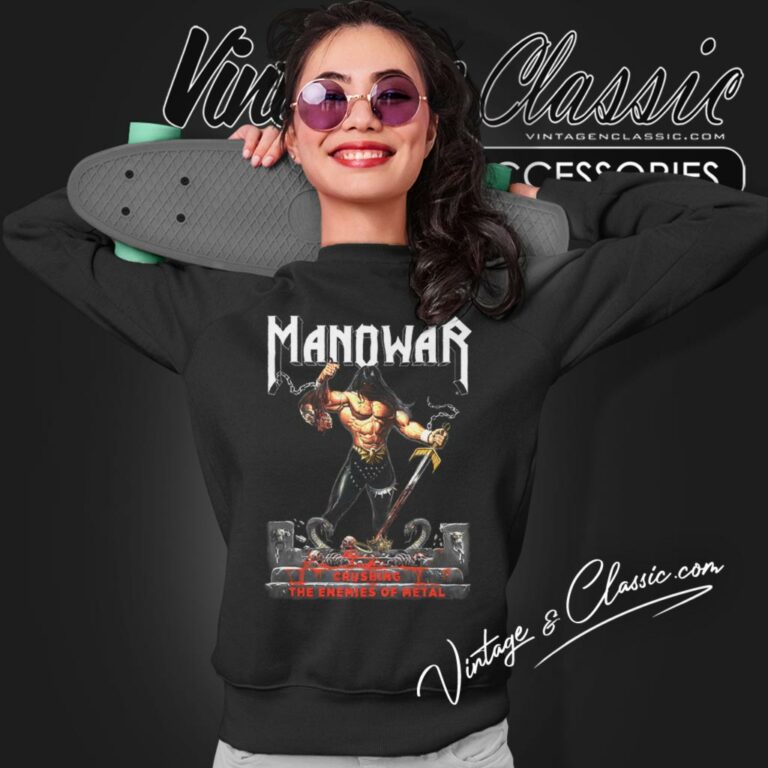 Manowar Shirt Crushing The Enemies Of Metal Sweatshirt Manowar Shirt Crushing The Enemies Of Metal Sweatshirt