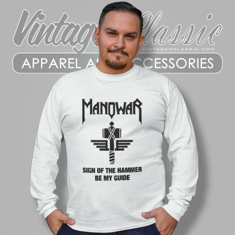 Manowar Shirt Sign Of The Hammer Long Sleeve Tee Manowar Shirt Sign Of The Hammer Long Sleeve Tee