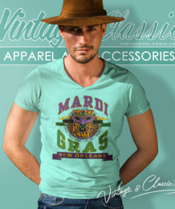 Mardi Gras Bourbon Street Shirt V Neck TShirt