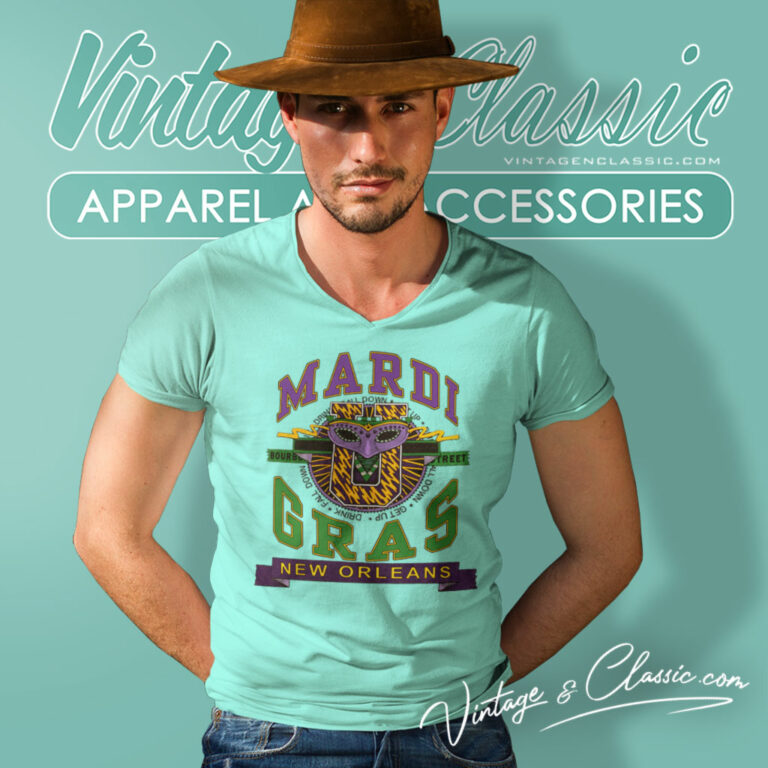 Mardi Gras Bourbon Street Shirt V Neck TShirt Mardi Gras Bourbon Street Shirt V Neck TShirt