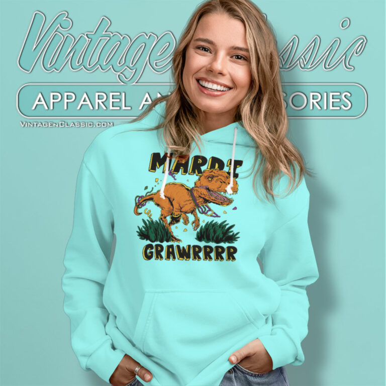 Mardi Gras Dinosaur T Rex Grawr Hoodie Mardi Gras Dinosaur T Rex Grawr Hoodie