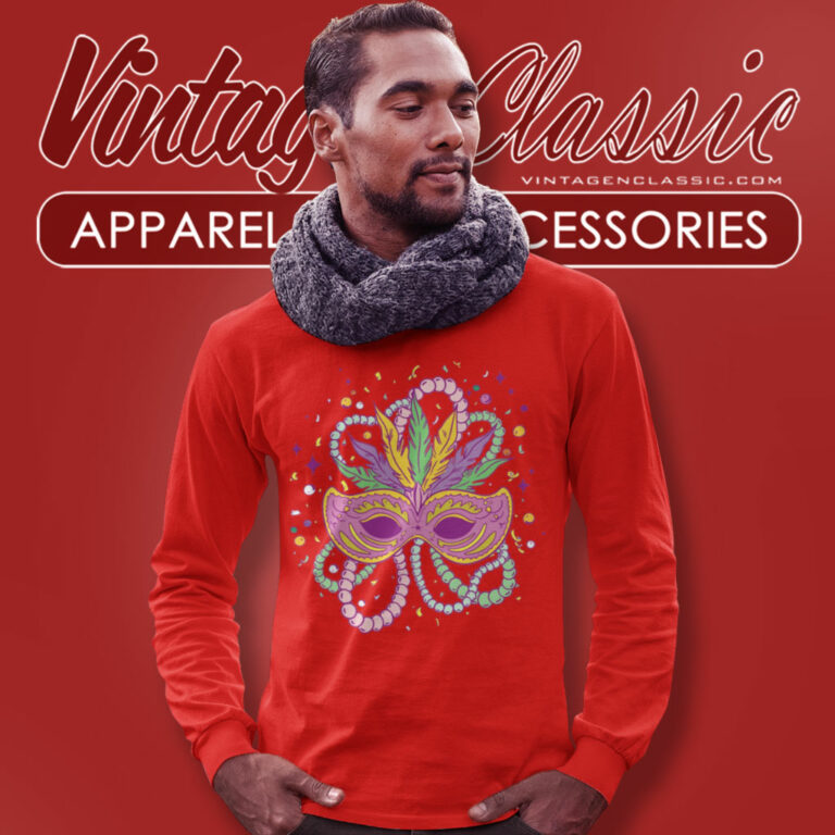Mardi Gras Feather Mask Long Sleeve Tee Mardi Gras Feather Mask Long Sleeve Tee