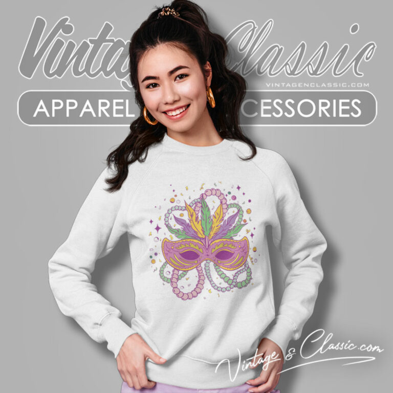 Mardi Gras Feather Mask Sweatshirt Mardi Gras Feather Mask Sweatshirt