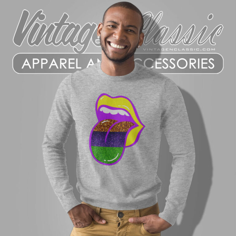 Mardi Gras Glitter Lips And Tongue Sweatshirt Mardi Gras Glitter Lips And Tongue Sweatshirt