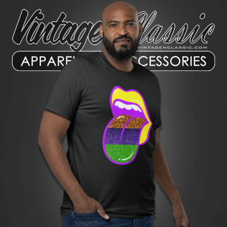 Mardi Gras Glitter Lips And Tongue T Shirt Mardi Gras Glitter Lips And Tongue T Shirt