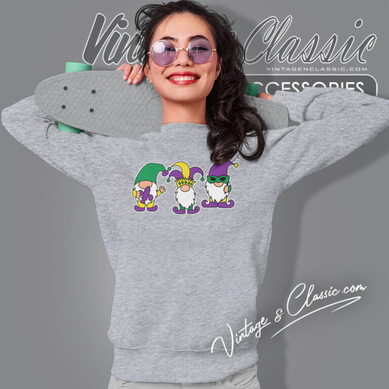 Mardi Gras Gnomes Trio Sweatshirt Mardi Gras Gnomes Trio Sweatshirt