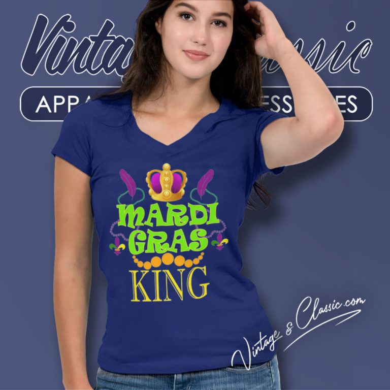 Mardi Gras King Crown Festival Carnivals V Neck TShirt Mardi Gras King Crown Festival Carnivals V Neck TShirt