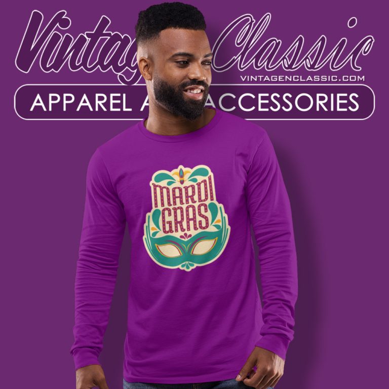 Mardi Gras Mask Fleur De Lis Long Sleeve Tee Mardi Gras Mask Fleur De Lis Long Sleeve Tee