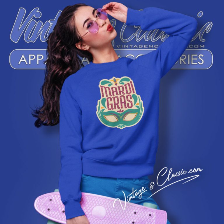 Mardi Gras Mask Fleur De Lis Sweatshirt Mardi Gras Mask Fleur De Lis Sweatshirt
