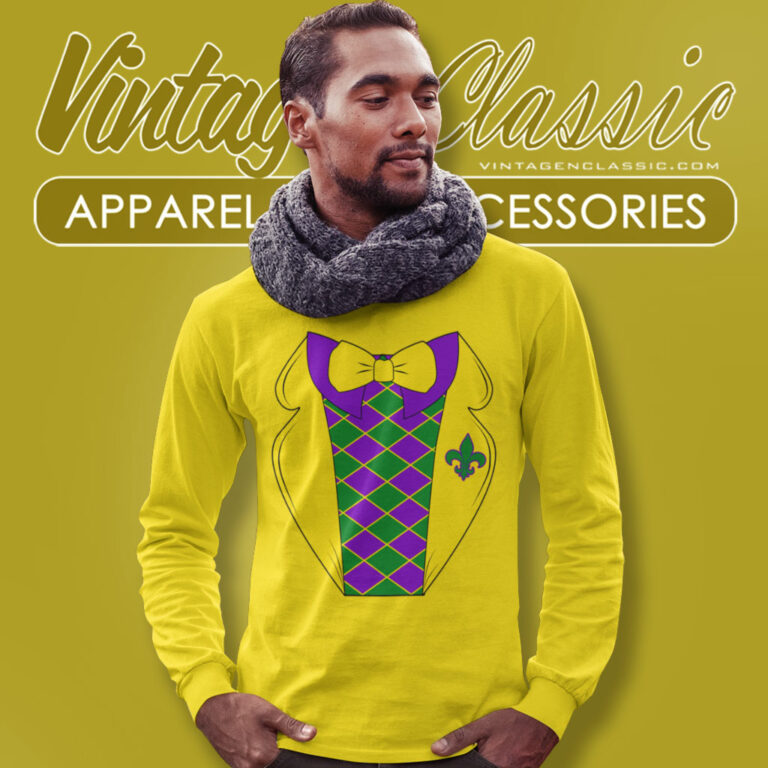 Mardi Gras Party Tuxedo Long Sleeve Tee Mardi Gras Party Tuxedo Long Sleeve Tee