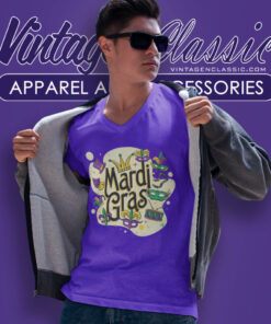 Mardi Gras Party V Neck TShirt