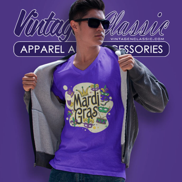 Mardi Gras Party V Neck TShirt Mardi Gras Party V Neck TShirt