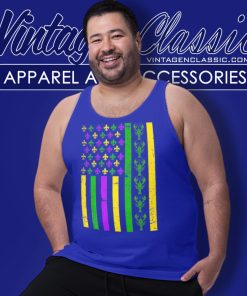 Mardi Gras Shirt American Flag Crawfish Tank Top Racerback