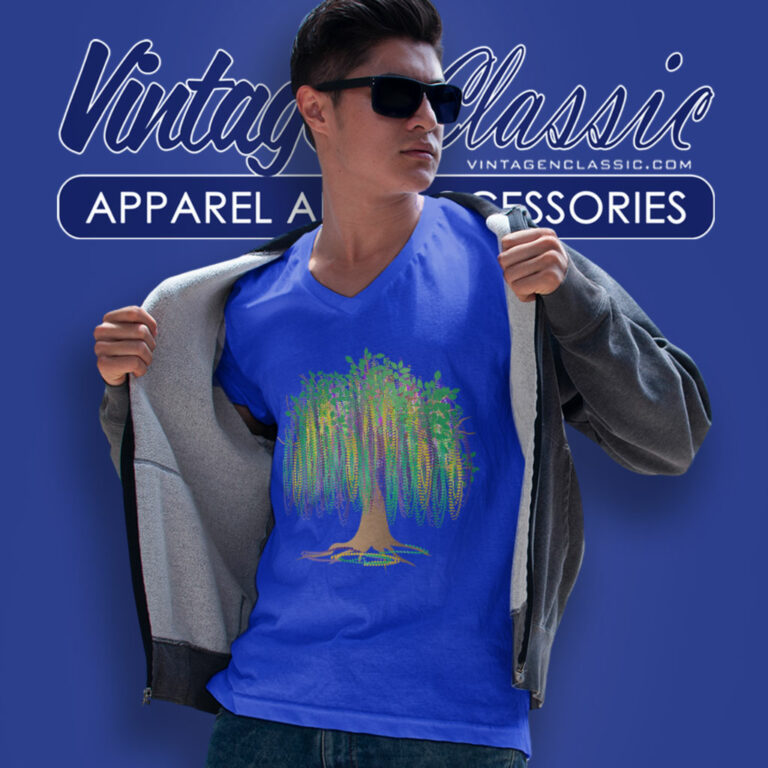 Mardi Gras Shirt Bead Tree Graphic V Neck TShirt Mardi Gras Shirt Bead Tree Graphic V Neck TShirt