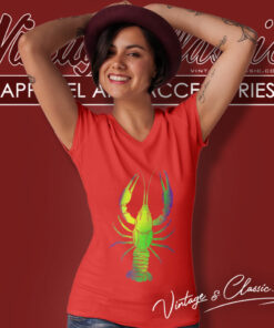 Mardi Gras Shirt Big Crawfish Design V Neck TShirt