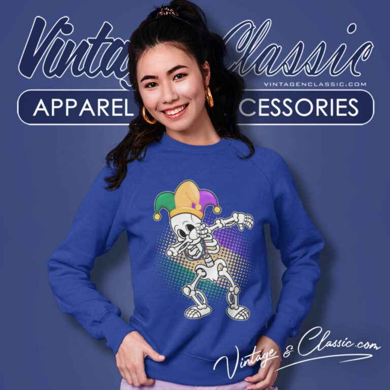 Mardi Gras Shirt Dabbing Skeleton Sweatshirt Mardi Gras Shirt Dabbing Skeleton Sweatshirt
