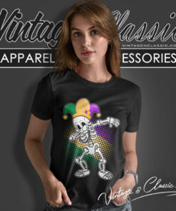 Mardi Gras Shirt Dabbing Skeleton Women T Shirt
