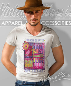 Mardi Gras Shirt French Quarter New Orleans V Neck TShirt