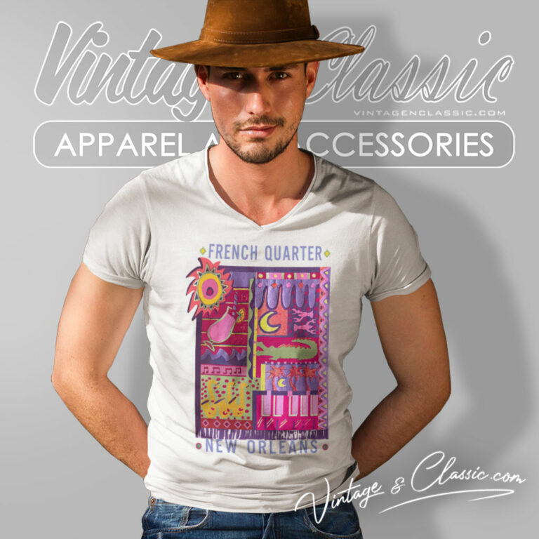 Mardi Gras Shirt French Quarter New Orleans V Neck TShirt Mardi Gras Shirt French Quarter New Orleans V Neck TShirt