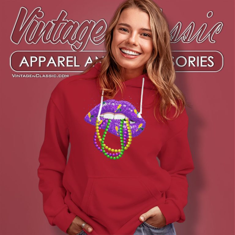 Mardi Gras Shirt Glitter Lips Beads Fleur De Lis Hoodie Mardi Gras Shirt Glitter Lips Beads Fleur De Lis Hoodie