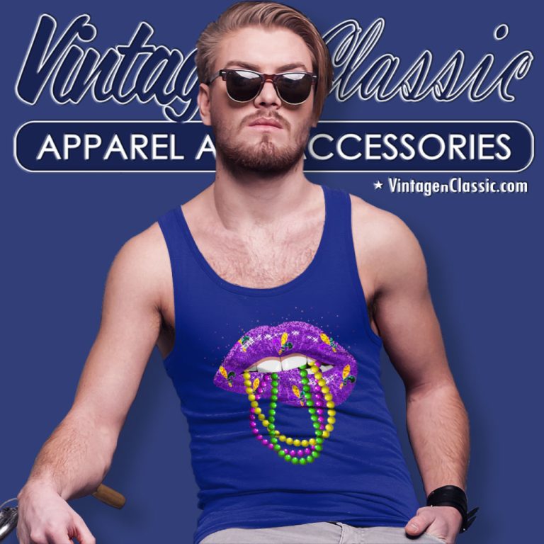 Mardi Gras Shirt Glitter Lips Beads Fleur De Lis Tank Top Racerback Mardi Gras Shirt Glitter Lips Beads Fleur De Lis Tank Top Racerback