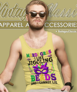 Mardi Gras Shirt I Like Jiggling Beads And I Cannot Lie Tank Top Racerback