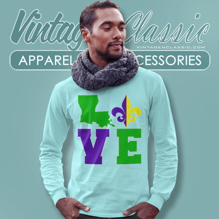Mardi Gras Shirt Love Louisiana Long Sleeve Tee Mardi Gras Shirt Love Louisiana Long Sleeve Tee