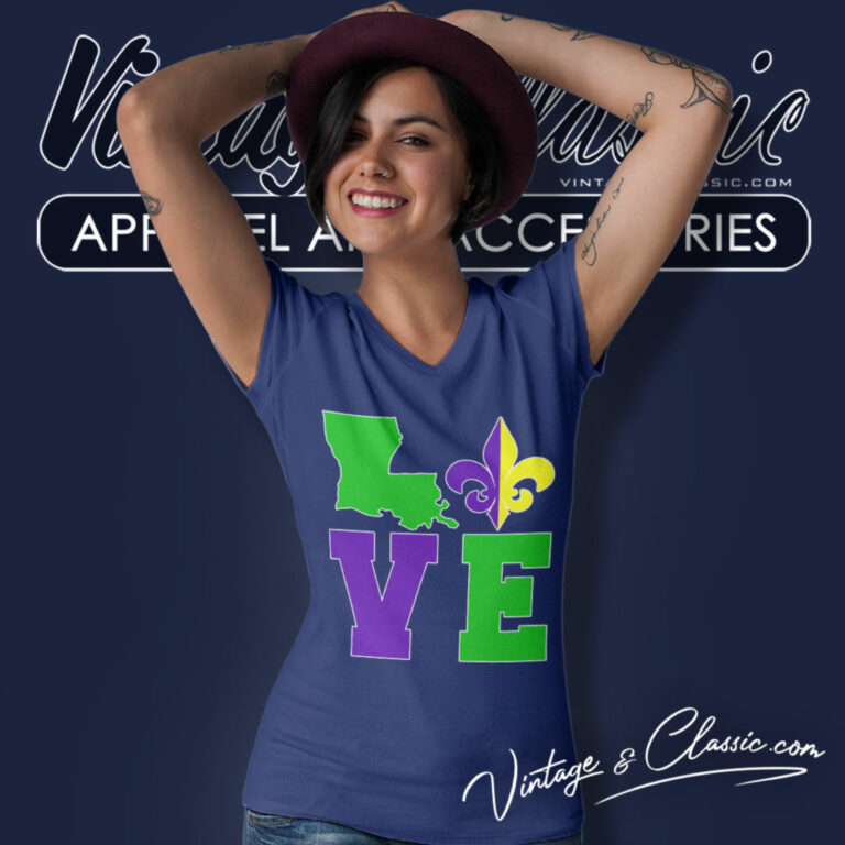 Mardi Gras Shirt Love Louisiana V Neck TShirt Mardi Gras Shirt Love Louisiana V Neck TShirt