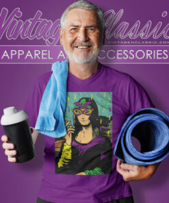 Mardi Gras Shirt Mona Lisa Smoking V Neck TShirt