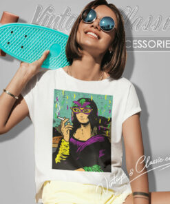 Mardi Gras Shirt Mona Lisa Smoking Women T Shirt