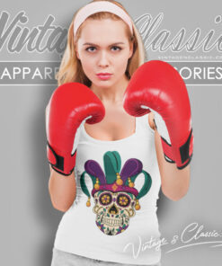 Mardi Gras Shirt Sugar Skull Jester Tank Top Racerback