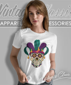 Mardi Gras Shirt Sugar Skull Jester Women T Shirt
