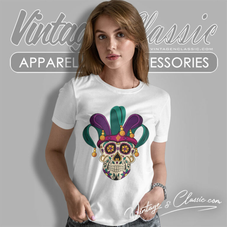 Mardi Gras Shirt Sugar Skull Jester Women T Shirt Mardi Gras Shirt Sugar Skull Jester Women T Shirt
