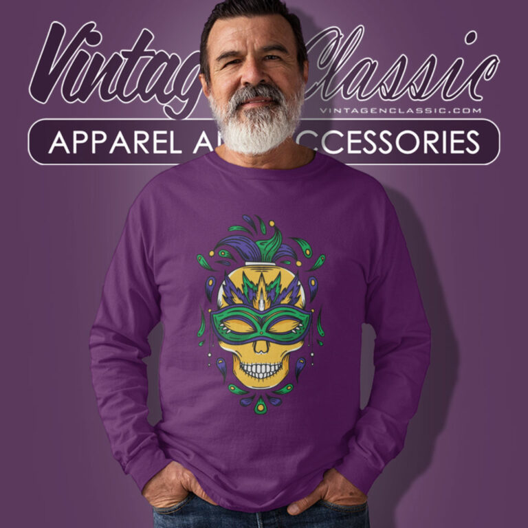 Mardi Gras Skull Mask Long Sleeve Tee Mardi Gras Skull Mask Long Sleeve Tee